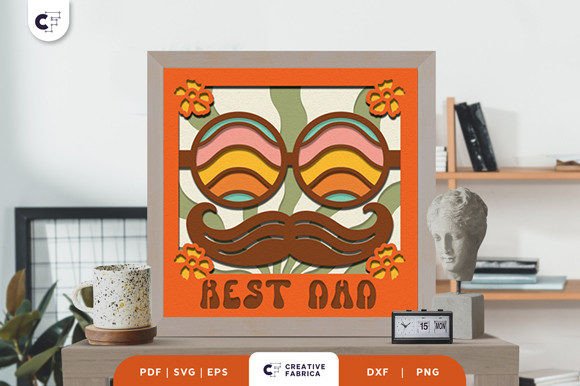 Best Dad 3D Shadow Box Paper Cut for Father’s Day