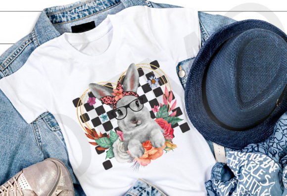 Cute Bunny Png, Rabbit Bandana Glasses for T-Shirt Designs and Graphics