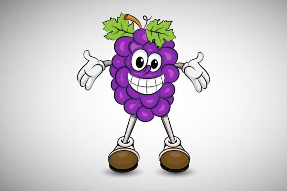 Funny Grape Mascot Graphics for Branding and Marketing