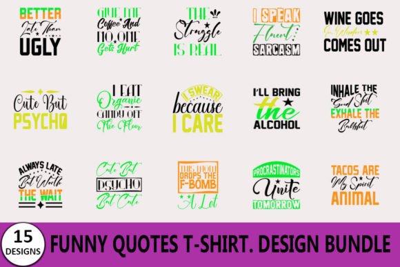 Funny Quotes T-Shirt Bundle for Creative Projects