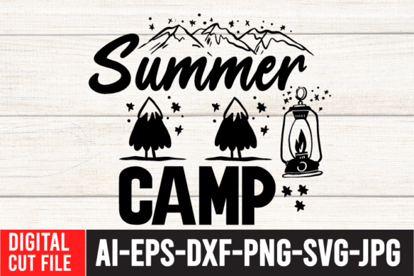 Summer Camp SVG Cut File: A Graphic Design Asset for T-Shirt Designs